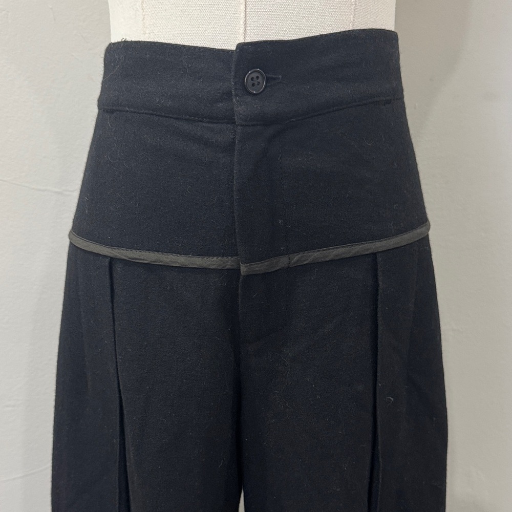 Vintage Clara Collins Paris Wool Wide Leg Pleated Pants | Y2K Paris Fashion - Picture 3 of 10